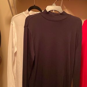 TWO Men’s Lands’ End Mock Turtlenecks, Size MT
